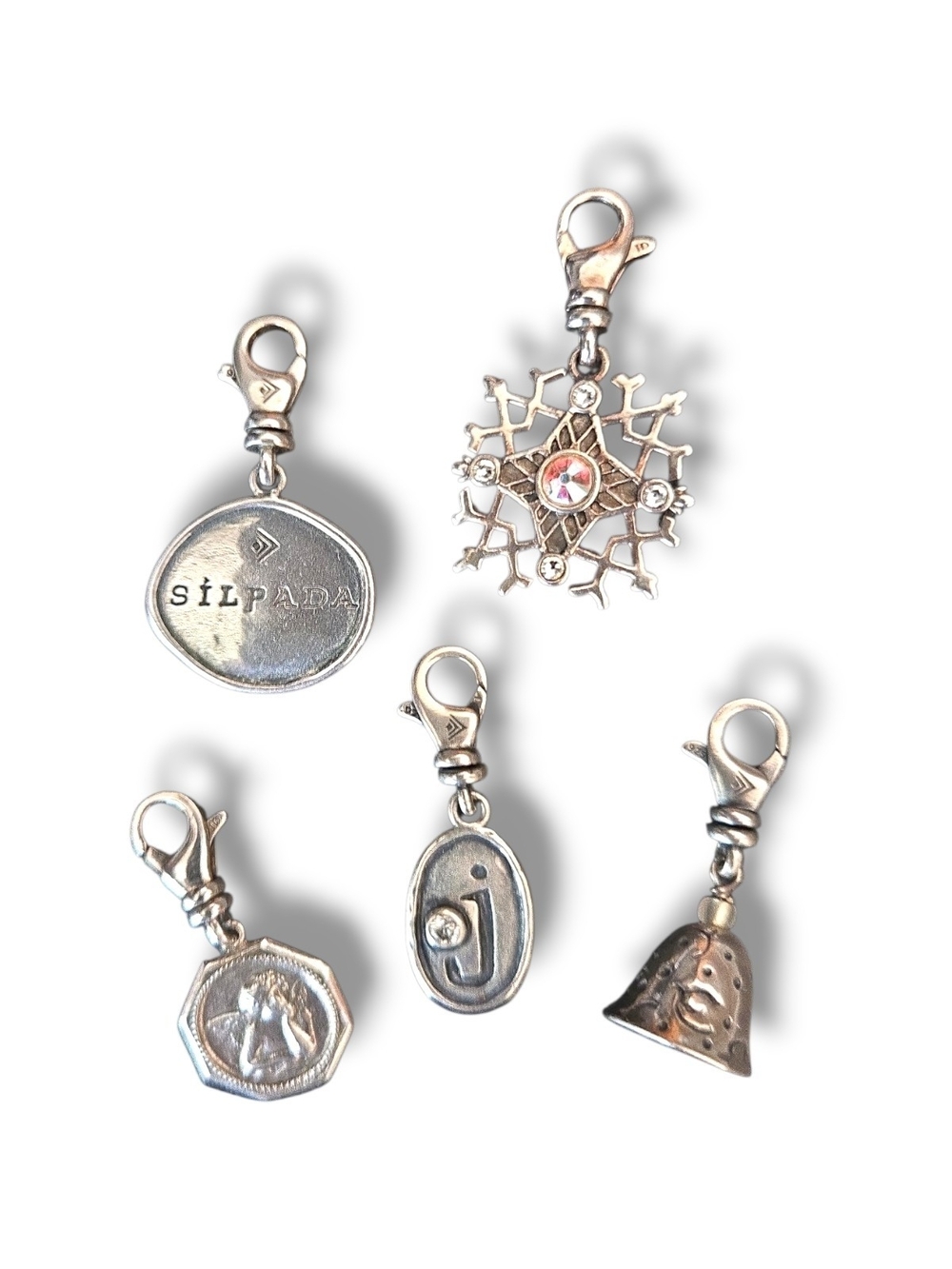 Silpada Set Of 6 Sterling Silver Charms Assorted